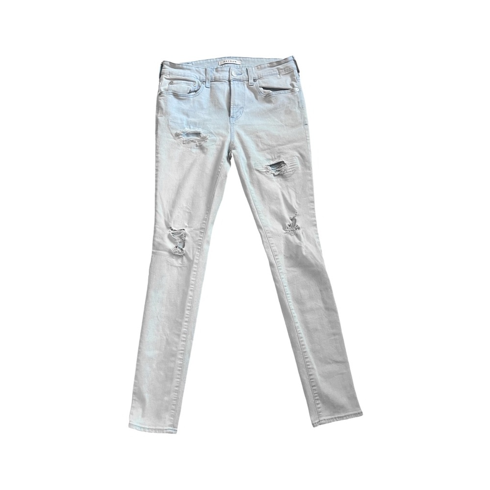 PacSun Men's Stacked Skinny Jeans - Light Blue Distressed